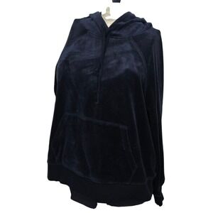J.Crew Velour Hoodie Sweatshirt Women's Small Navy‎ Blue Heritage Pullover BA367